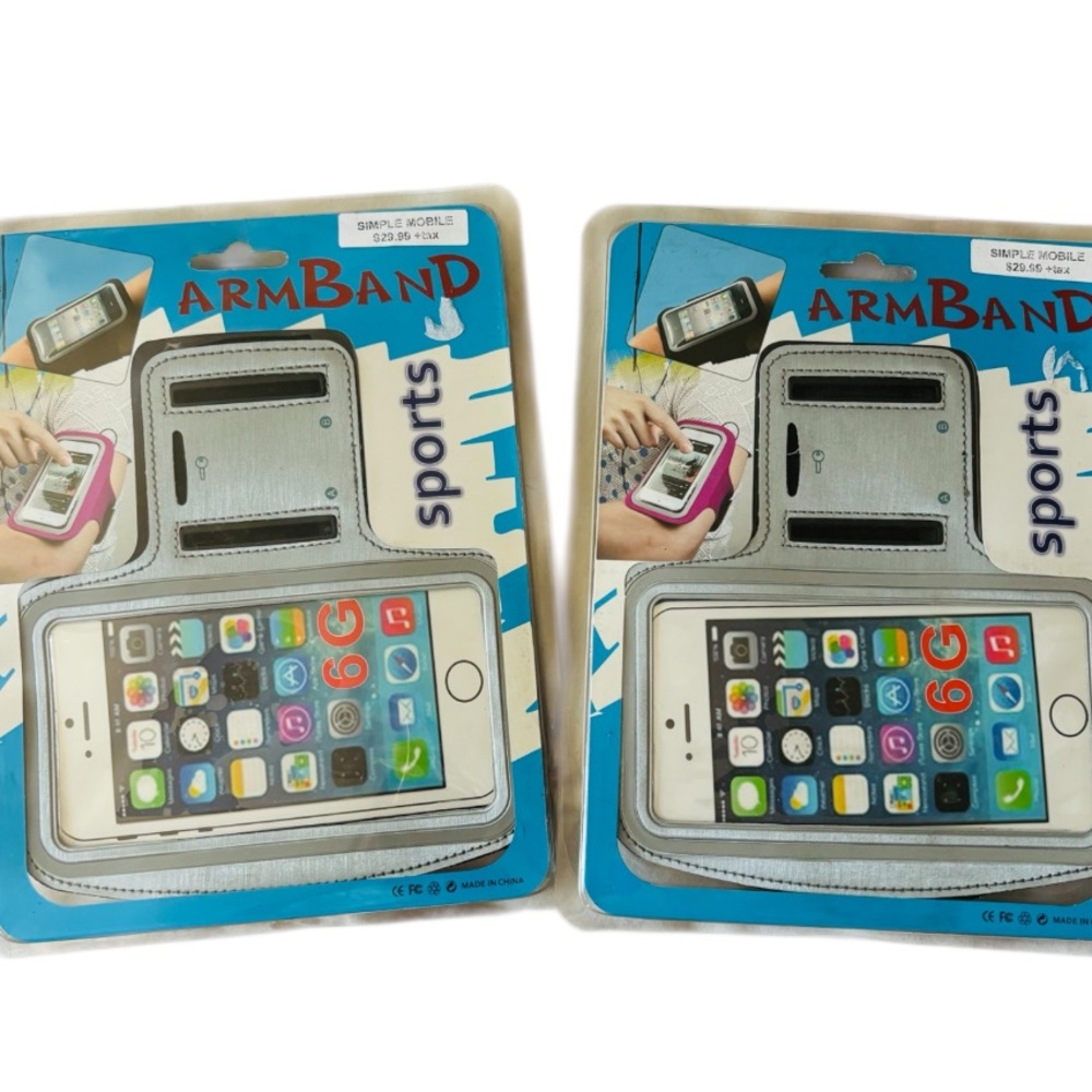 NWT Lot of 2 Armband for Cell Phone Touch Sports Gym Workout Case Cover Band.